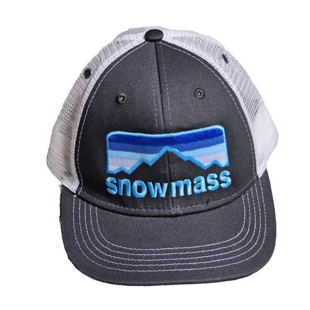 Snowmass Snapback Cap hat YOUTH OURAY  Unisex Grey Blue Trucker Mesh Adjustable